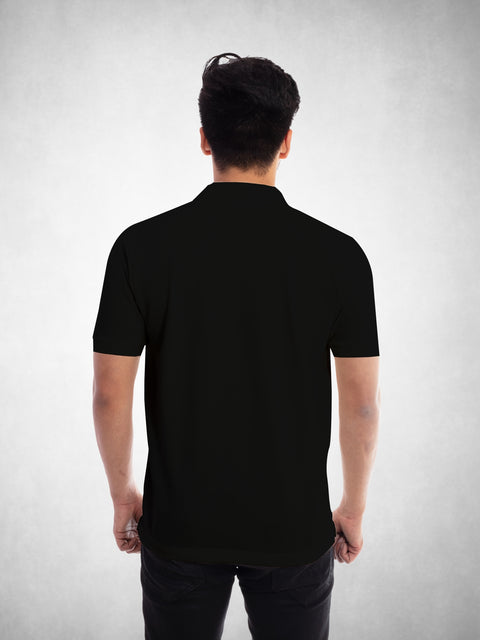 Men's Black Polo Collar T-shirt
