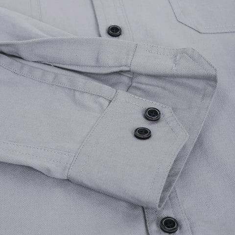 Men's Grey Double Pocket Casual Shirt