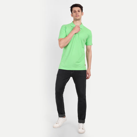 Men's Spring Green Polo Collar T-shirt