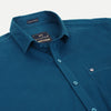 Men Royal Blue Solid Cotton Shirt
