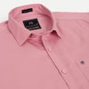 Men Salmon Pink Solid Cotton Shirt