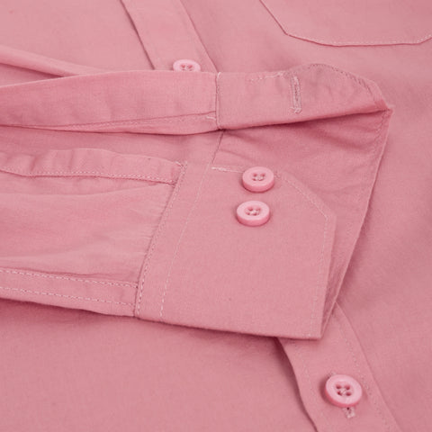 Men Salmon Pink Solid Cotton Shirt