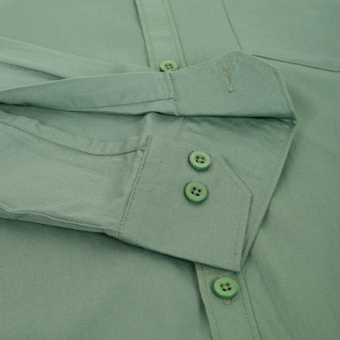 Men Jade Green Solid Cotton Shirt