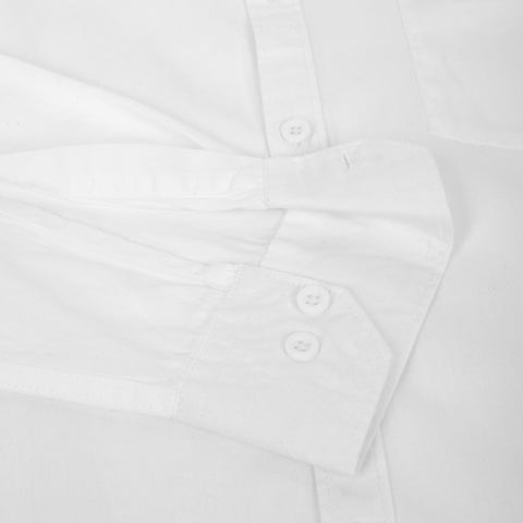Men White Solid Cotton Shirt