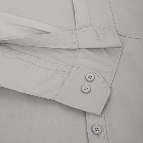 Men Light Grey Solid Cotton Shirt
