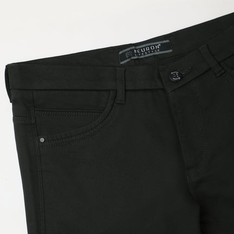 Men Carbon Black Trouser With Patch Pocket