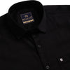 Men Black Cotton Satin Formal Shirt