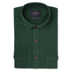 Men's Bottle Green Double Pocket Casual Shirt