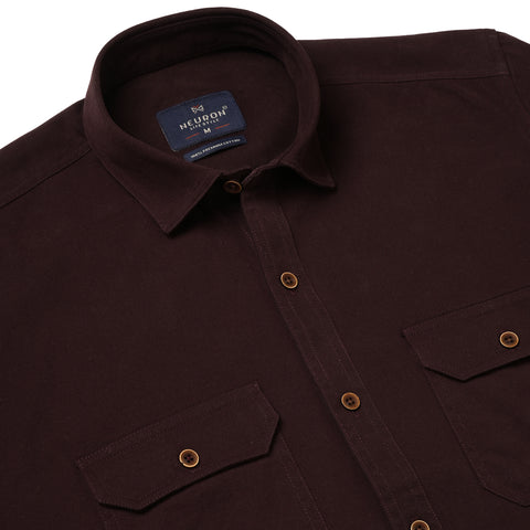 Men's Black Rasberry Double Pocket Casual Shirt