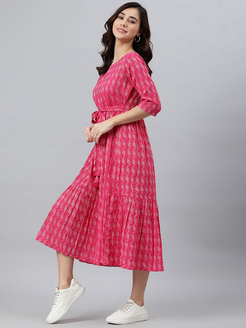 Pink Midi Dress (JNE3869-DR)