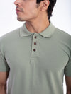 Men's Moss Green Polo Collar T-shirt.