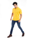 Men's Mustard Yellow Polo Collar T-shirt.