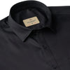 Men Carbon Black Satin Cotton Shirt