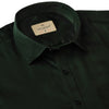 Men Dark Green Satin Cotton Shirt