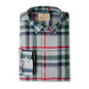 Men Red Line Light Grey Checked Flannel Shirt