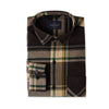 Men Green Line Brown Checked Flannel Shirt
