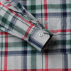 Men Red Line Light Grey Checked Flannel Shirt