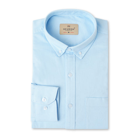 Men Sky Blue Oxford Shirt