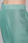 Women Green Solid Straight Kurta & Trousers With Dupatta (Set269)