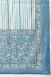 Women Blue Cotton Floral Print Kurta with Pant and Dupatta (Set393)