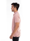 Men's Sand Pink Polo Collar T-shirt.