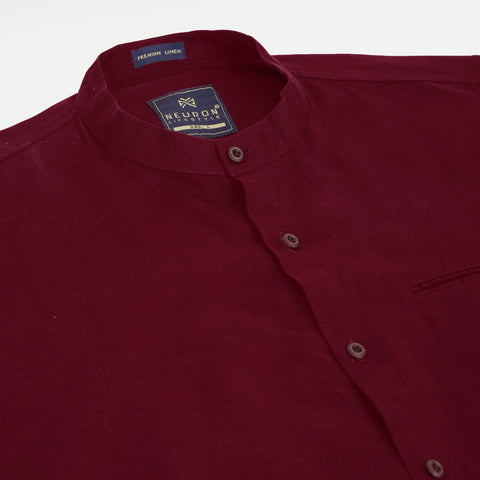 Men Red Casual  Linen shirt