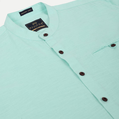 Men Mint Green Casual linen Shirt