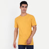 Men Mustard Plain T-shirt