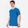 Men Yale Blue Plain T-shirt