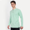 Men's Mint Green Henley Collar T-shirt.