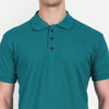Men's Teal Blue Polo Collar T-shirt