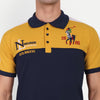 Men Navy Yellow & White Color Blocked Polo Collar T-Shirt