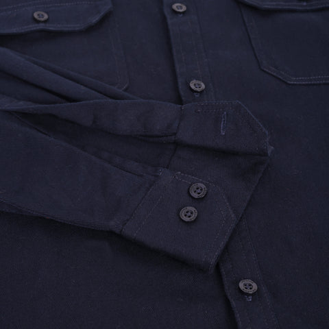 Men's Navy Blue Double Pocket Casual Shirt