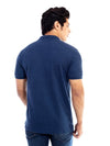 Men's Denim Blue Polo Collar T-shirt.